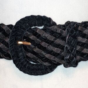 Black Velvet Braided Belt Women